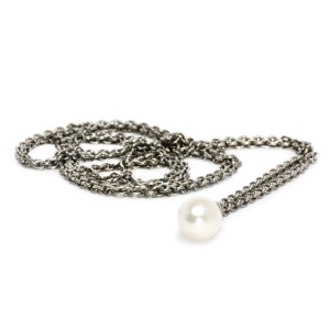 Trollbeads: Zilveren collier met parel 90 cm - 200819 Trollbeads: Zilveren collier met parel 90 cm - 200819
