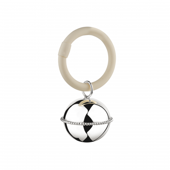 Rammelaar bal parel aan ring zilver - 201936