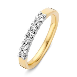 Gouden ring bicolot met briljant SiW 0.35ct mt, 56 - 600199 Gouden ring bicolot met briljant SiW 0.35ct mt, 56 - 600199