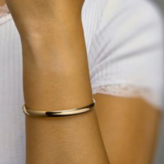 Gouden slaven armband met scharnier 6mm, zwaar - 204260