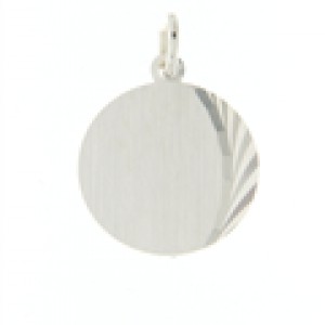 Graveerplaat rond mat met halve maan diamantÚ - 600832