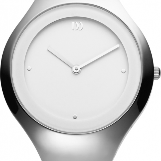Danish design staal met witte wijzerplaat - 210071