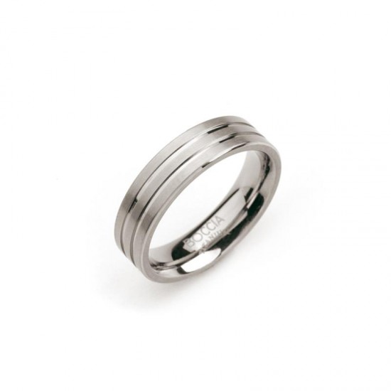 Boccia titanium ring met 2 banen poli - 222111