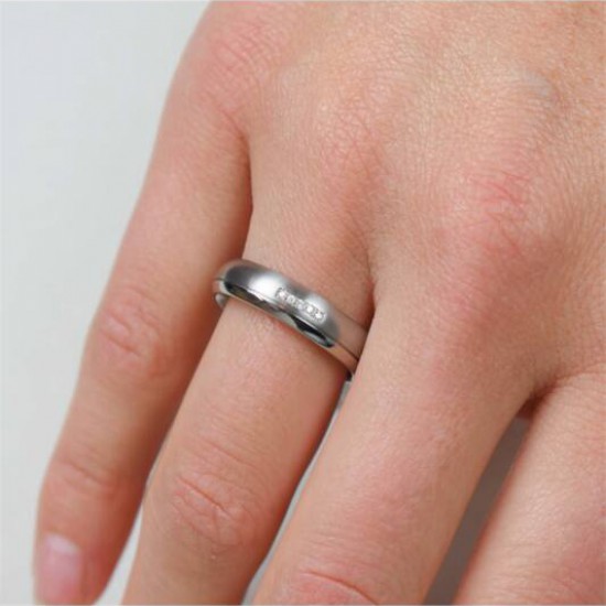 Boccia titanium ring met  5 briljantjes 0.025 totaal - 222788