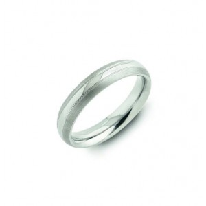 Boccia titanium ring met 1 lijn - 222789