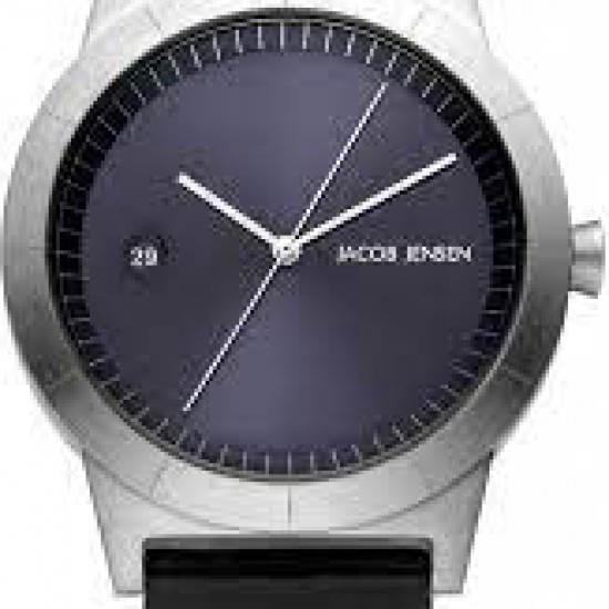 Jacob Jensen stainless steel saphire leather strap ascent model - 227230