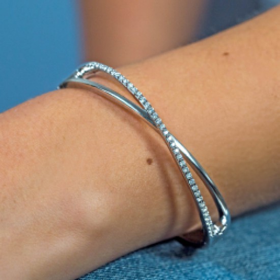 zinzi armband kruislings open met zirconia en glad - 227489