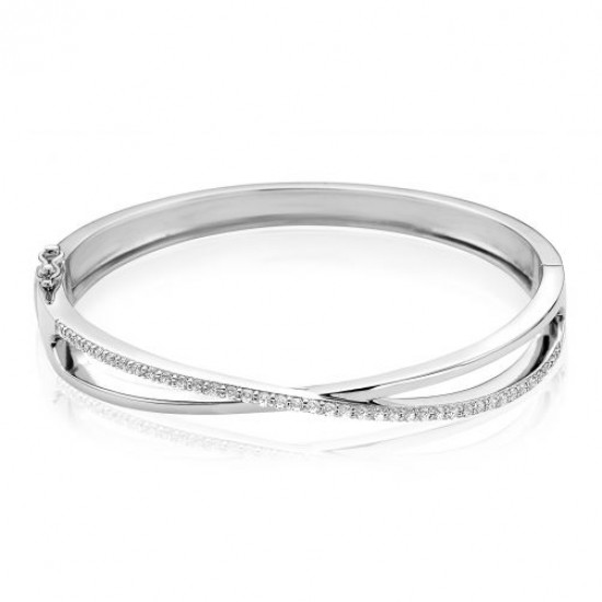 zinzi armband kruislings open met zirconia en glad - 227489