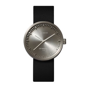 Leff Amsterdam Tube watch steel/black leather strap - 227503 Leff Amsterdam Tube watch steel/black leather strap - 227503