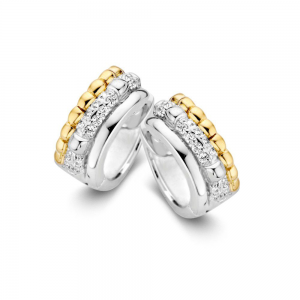 Zilver met goud creool met drie banen - 227561 Zilver met goud creool met drie banen - 227561