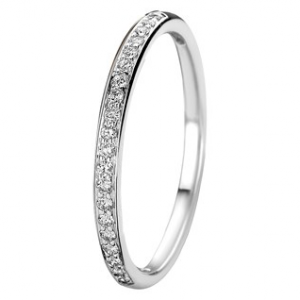 Witgouden aanschuifring met 0.13ct h SI - 231007 Witgouden aanschuifring met 0.13ct h SI - 231007