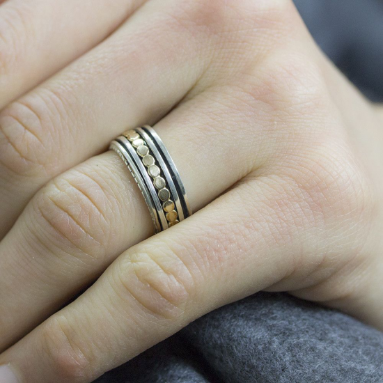 By Jeh ring zilver goldfilled oxi wit - 230538