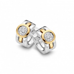 Zilver met goud creool met drie banen - 232311 Zilver met goud creool met drie banen - 232311