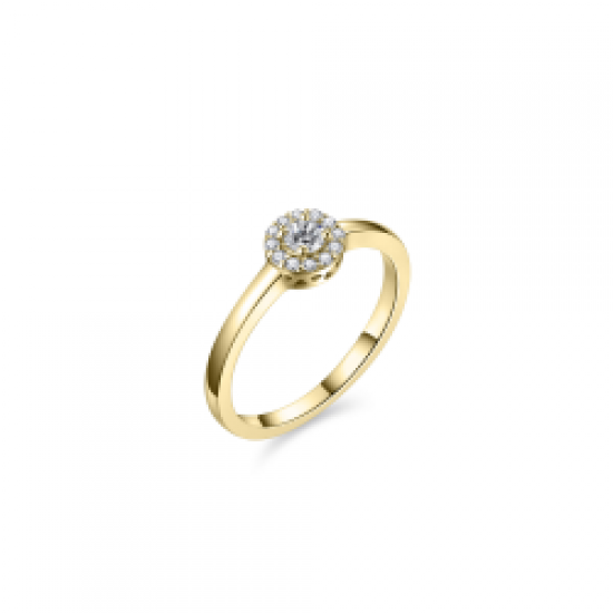 Gouden ring entourage met zirconia - 233154