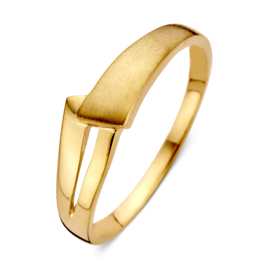 Gouden dames ring geelgoud mat/poli - 228425