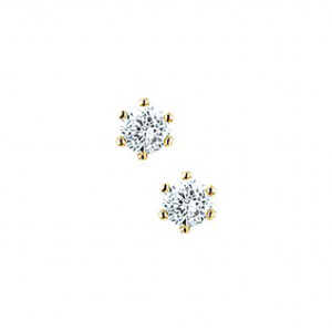 geelgouden oorknop met zirkonia 3.5mm chaton ppst - 228443 geelgouden oorknop met zirkonia 3.5mm chaton ppst - 228443