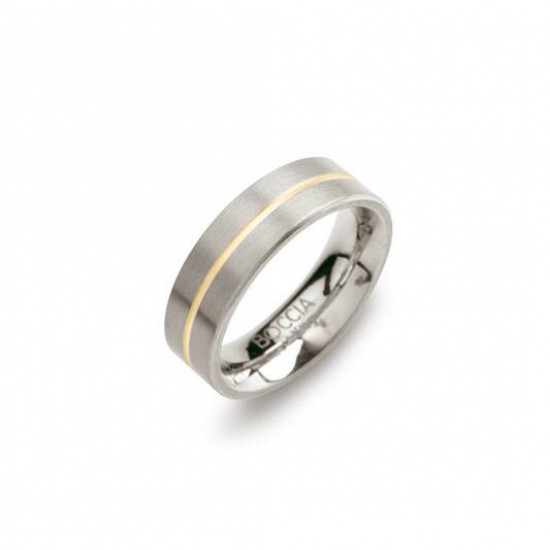 Boccia titanium ring met 1 baan rose poli - 228521