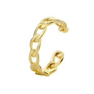 Zilver vergulde oorklem schakel motief - 234411 Zilver vergulde oorklem schakel motief - 234411