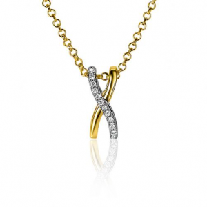 ZINZI zilveren hanger bicolor met zirconia - 234231 ZINZI zilveren hanger bicolor met zirconia - 234231