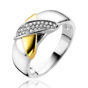 ZINZI ring bicolor met zirconia - 234234 ZINZI ring bicolor met zirconia - 234234