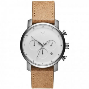 MVMT chrono 40mm staal met leren band 5atm - 229060 MVMT chrono 40mm staal met leren band 5atm - 229060