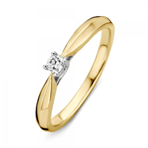Gouden ring bicolor met briljant 0.09 si wesselton - 234263 Gouden ring bicolor met briljant 0.09 si wesselton - 234263