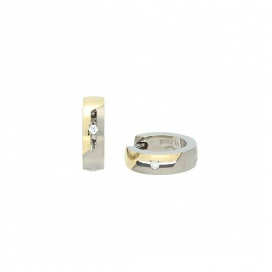 Boccia oorring bicolor met diamant 2/0.02 - 236260