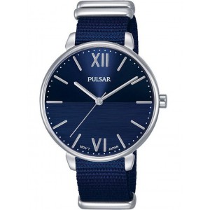 Pulsar dames horloge staal   met  nylon band - 229351