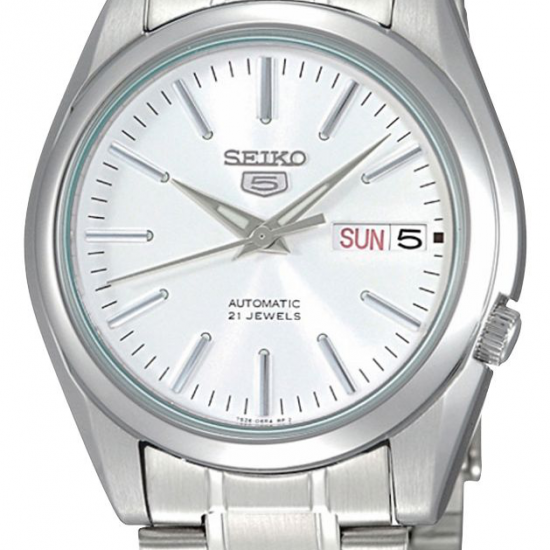 Seiko herenhorloge automaat met witte plaat - 229715