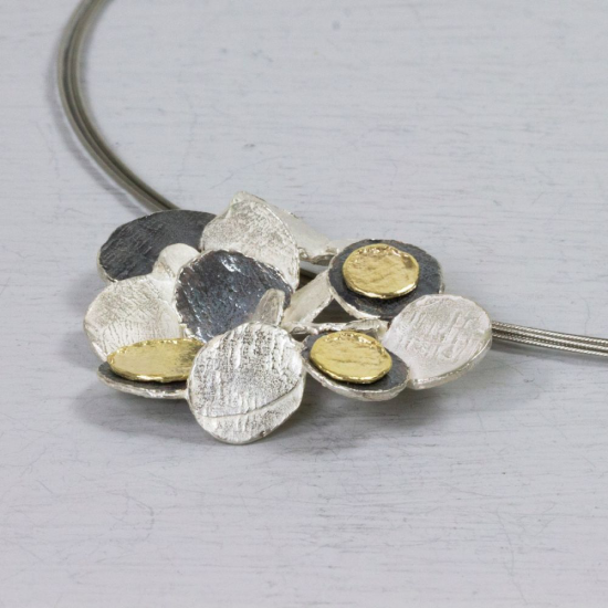 Jeh hanger gestapelde cirkels zilver en zilver verguld - 234440