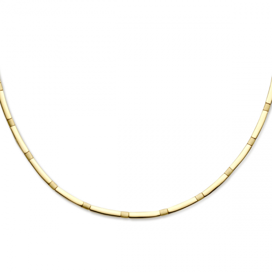 Gouden collier schakels mat en poli 3mm - 236226