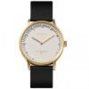 Leff tube watch brass/white case /black leather strap - 231508 Leff tube watch brass/white case /black leather strap - 231508