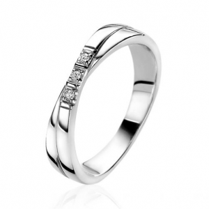 ZINZI ring kruislings model met 3 zirconia's - 231447 ZINZI ring kruislings model met 3 zirconia's - 231447