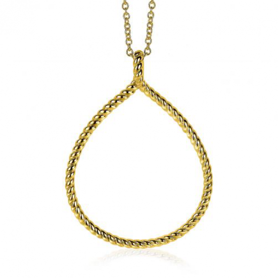 ZINZI hanger gg verguld open druppelvorm kabel - 231453