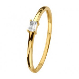 Gouden ring met zirconia in baquette - 231491