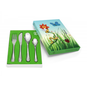 Kinderbestek 4 delig insecten - 231777 Kinderbestek 4 delig insecten - 231777