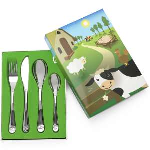 Kinderbestek 4 delig boederij dieren - 231776