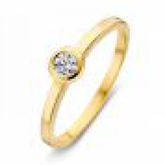 Gouden ring solotair met zirconia - 232305