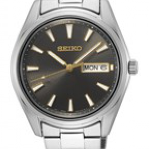 Seiko heren horloge dag en datum 10atm bicolor accenten - 232681 Seiko heren horloge dag en datum 10atm bicolor accenten - 232681