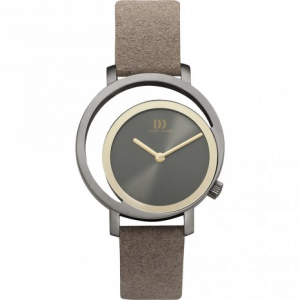 Danish Design horloge staal met lederen band - 232880 Danish Design horloge staal met lederen band - 232880