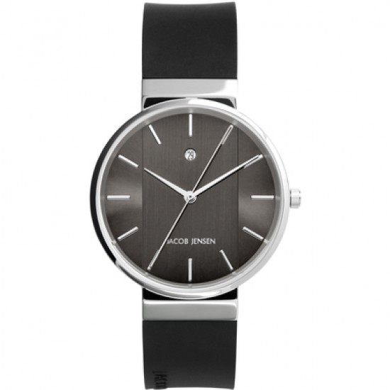 Jacob Jensen watch 750 stainless steel black pu strap  "New Line" - 232899