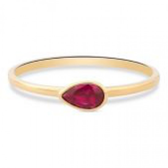 Swing jewels ring met donker roze steen - 233610