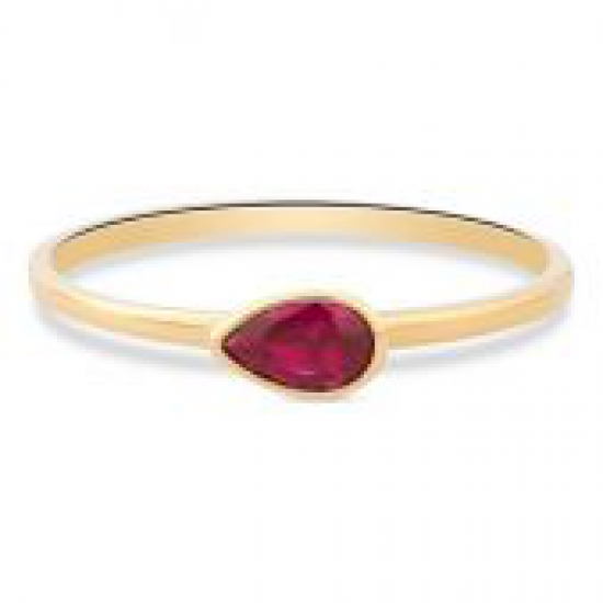 Swing jewels ring met donker roze steen - 233610