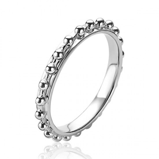 ZINZI ring met bolletjes op ring - 233637