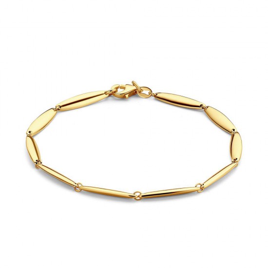 Gouden armband ovale staafjes - 233644