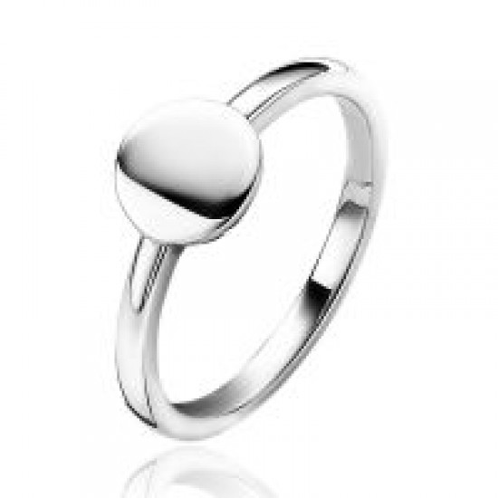 ZINZI ring met glad rond plaatje - 233657