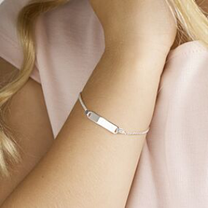 Zilveren babyplaatarmband - 235690