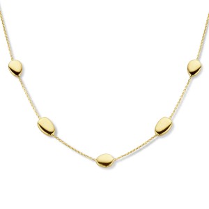 Gouden collier met ovaaltjes - 235694