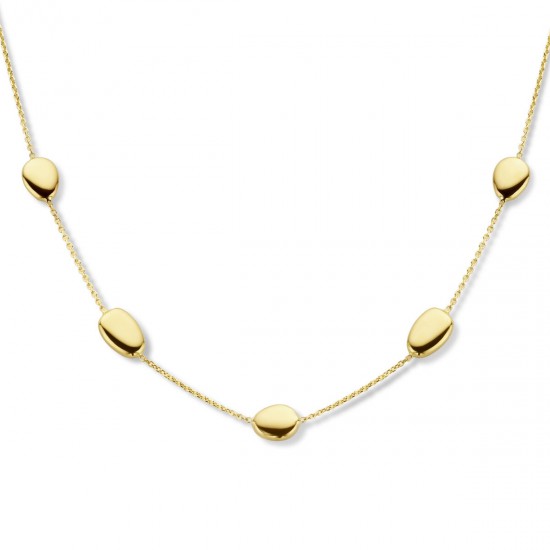 Gouden collier met ovaaltjes - 235694