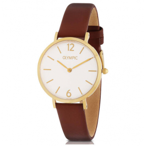 Olympic, dames met stalen kast en leren band - 235698